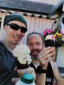 Andy and Kelly enjoy an Our Cow Molly ice cream
